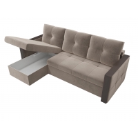 Угловой диван Валенсия (велюр коричневый) - Изображение 2
